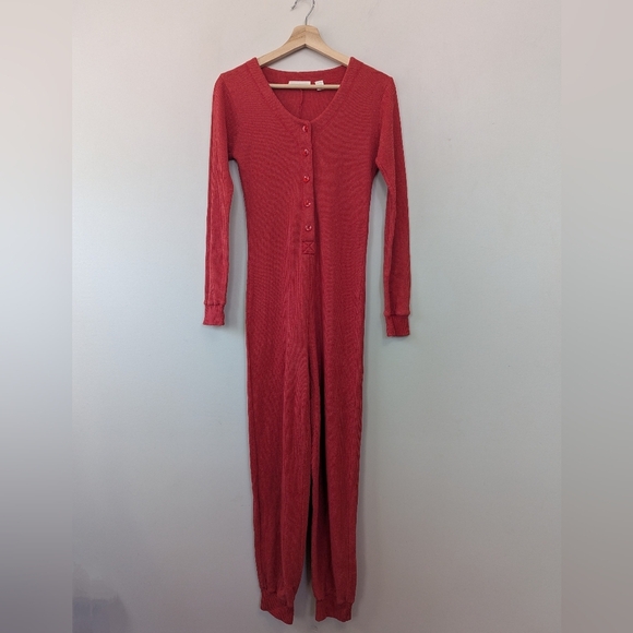 Vintage Victoria's Secret Red Thermal One Piece Pajamas - Picture 2 of 11
